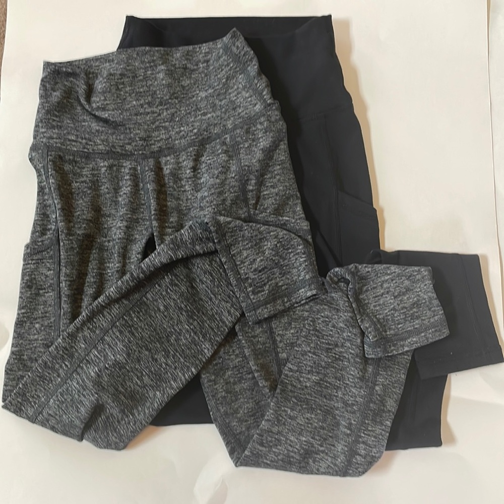 Aerie leggings, XS, Lot of 2, Black & Dark Gray,  Great Condition! High waisted.